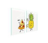 DarHaus Plaque de protection universelle pour plaque de cuisson 65 x 52cm 2 pièce Pour plaques de cuisson Protection contre les éclaboussures Planche a découper en verre trempé, Manger Cœur