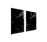 DarHaus Plaque de protection universelle pour plaque de cuisson 65 x 52cm 2 pièce Pour plaques de cuisson Protection contre les éclaboussures Planche a découper en verre trempé, Noir Verre