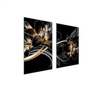 DarHaus Plaque de protection universelle pour plaque de cuisson 65 x 52cm 2 pièce Pour plaques de cuisson Protection contre les éclaboussures Planche a découper en verre trempé, Orchidée Noir