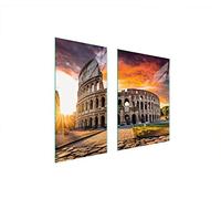 DarHaus Plaque de protection universelle pour plaque de cuisson 75 x 52cm 2 pièce Pour plaques de cuisson Protection contre les éclaboussures Planche a découper en verre trempé, Colisée Paysage