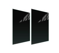 DarHaus Plaque de recouvrement, 2 x 35 x 52 cm, en verre, pour cuisinières électrique, à induction ; convient comme décoration, protection anti-éclaboussures ou planche à découper, Noire