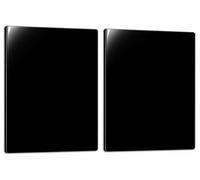 DarHaus Plaque de recouvrement, 2 x 40 x 52 cm, en verre, pour cuisinières électrique, à induction ; convient comme décoration, protection anti-éclaboussures ou planche à découper, Noire