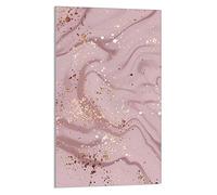 DarHaus Plaque de recouvrement, 30 x 52 cm, en verre, pour cuisinières électrique, à induction, convient comme décoration, protection anti-éclaboussures ou planche à découper, Marbre Rose
