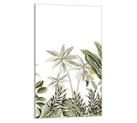 DarHaus Plaque de recouvrement, 30 x 52 cm, en verre, pour cuisinières électrique, à induction, convient comme décoration, protection anti-éclaboussures ou planche à découper, Feuilles Vert