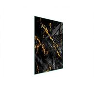 DarHaus Plaque de recouvrement, 35 x 52 cm, en verre, pour cuisinières électrique, à induction, convient comme décoration, protection anti-éclaboussures ou planche à découper, Marbre Or