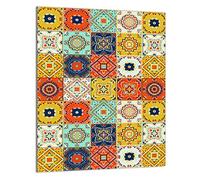 DarHaus Plaque de recouvrement, 40 x 52 cm, en verre, pour cuisinières électrique, à induction, convient comme décoration, protection anti-éclaboussures ou planche à découper, Mosaïque Pièce