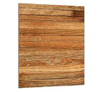 DarHaus Plaque de recouvrement, 40 x 52 cm, en verre, pour cuisinières électrique, à induction, convient comme décoration, protection anti-éclaboussures ou planche à découper, Bois Brun