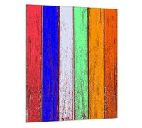 DarHaus Plaque de recouvrement, 40 x 52 cm, en verre, pour cuisinières électrique, à induction, convient comme décoration, protection anti-éclaboussures ou planche à découper, Bois Coloré