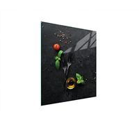 DarHaus Plaque de recouvrement, 45 x 52 cm, en verre, pour cuisinières électrique, à induction, convient comme décoration, protection anti-éclaboussures ou planche à découper, Ardoise Cuisine