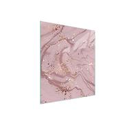 DarHaus Plaque de recouvrement, 45 x 52 cm, en verre, pour cuisinières électrique, à induction, convient comme décoration, protection anti-éclaboussures ou planche à découper, Marbre Rose