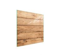 DarHaus Plaque de recouvrement, 50 x 52 cm, en verre, pour cuisinières électrique, à induction, convient comme décoration, protection anti-éclaboussures ou planche à découper, Bois Brun