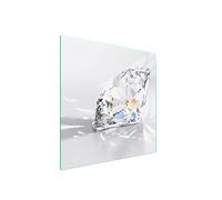 DarHaus Plaque de recouvrement, 50 x 52 cm, en verre, pour cuisinières électrique, à induction, convient comme décoration, protection anti-éclaboussures ou planche à découper, Diamant