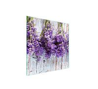 DarHaus Plaque de recouvrement, 50 x 52 cm, en verre, pour cuisinières électrique, à induction, convient comme décoration, protection anti-éclaboussures ou planche à découper, Lavande Violet