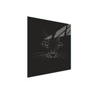 DarHaus Plaque de recouvrement, 50 x 52 cm, en verre, pour cuisinières électrique, à induction, convient comme décoration, protection anti-éclaboussures ou planche à découper, Chat Noir