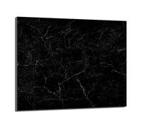 DarHaus Plaque de recouvrement, 60 x 52 cm, en verre, pour cuisinières électrique, à induction, convient comme décoration, protection anti-éclaboussures ou planche à découper, Marbre Noir