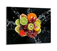 DarHaus Plaque de recouvrement, 60 x 52 cm, en verre, pour cuisinières électrique, à induction, convient comme décoration, protection anti-éclaboussures ou planche à découper, Fruit Coloré