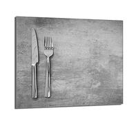 DarHaus Plaque de recouvrement, 60 x 52 cm, en verre, pour cuisinières électrique, à induction, convient comme décoration, protection anti-éclaboussures ou planche à découper, Ardoise Meilleur