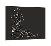 DarHaus Plaque de recouvrement, 60 x 52 cm, en verre, pour cuisinières électrique, à induction, convient comme décoration, protection anti-éclaboussures ou planche à découper, Café Noir
