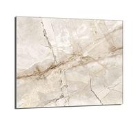DarHaus Plaque de recouvrement, 60 x 52 cm, en verre, pour cuisinières électrique, à induction, convient comme décoration, protection anti-éclaboussures ou planche à découper, Marbre Beige