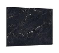 DarHaus Plaque de recouvrement, 60 x 52 cm, en verre, pour cuisinières électrique, à induction, convient comme décoration, protection anti-éclaboussures ou planche à découper, Marbre Noir