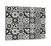 DarHaus Plaque de recouvrement, 60 x 52 cm, en verre, pour cuisinières électrique, à induction, convient comme décoration, protection anti-éclaboussures ou planche à découper, Mosaïque Pièce