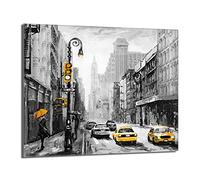 DarHaus Plaque de recouvrement, 60 x 52 cm, en verre, pour cuisinières électrique, à induction, convient comme décoration, protection anti-éclaboussures ou planche à découper, Ville New York