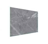 DarHaus Plaque de recouvrement, 70 x 52 cm, en verre, pour cuisinières électrique, à induction, convient comme décoration, protection anti-éclaboussures ou planche à découper, Marbre Gris