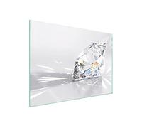 DarHaus Plaque de recouvrement, 70 x 52 cm, en verre, pour cuisinières électrique, à induction, convient comme décoration, protection anti-éclaboussures ou planche à découper, Diamant