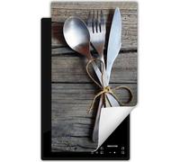 DarHaus Plaque de recouvrement pour cuisinière 1 pièce 30x52 cm Tapis antidérapant Enroulable, bois - Cuisine