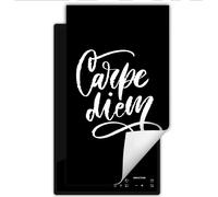 DarHaus Plaque de recouvrement pour cuisinière 1 pièce 30x52 cm Tapis antidérapant Enroulable, noir - Carpe diem
