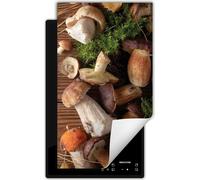 DarHaus Plaque de recouvrement pour cuisinière 1 pièce 30x52 cm Tapis antidérapant Enroulable, Röhrlinge - Bois