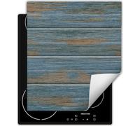 DarHaus Plaque de recouvrement pour cuisinière 45x52 cm Tapis antidérapant Enroulable, bleu - Bois