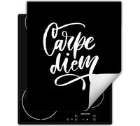 DarHaus Plaque de recouvrement pour cuisinière 45x52 cm Tapis antidérapant Enroulable, noir - Carpe diem