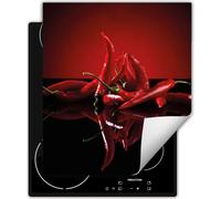 DarHaus Plaque de recouvrement pour cuisinière 45x52 cm Tapis antidérapant Enroulable, rouge - Chilli