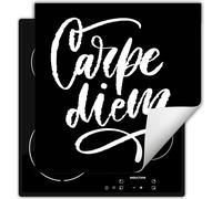 DarHaus Plaque de recouvrement pour cuisinière 50x52 cm Tapis antidérapant Enroulable, noir - Carpe diem