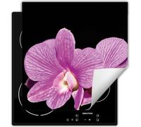 DarHaus Plaque de recouvrement pour cuisinière 50x52 cm Tapis antidérapant Enroulable, noir - Fleur