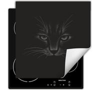 DarHaus Plaque de recouvrement pour cuisinière 60x52 cm Tapis antidérapant Enroulable, noir - Chat