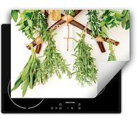 DarHaus Plaque de recouvrement pour cuisinière 70x52 cm Tapis antidérapant Enroulable, Herbes - Cuisine