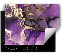 DarHaus Plaque de recouvrement pour cuisinière 70x52 cm Tapis antidérapant Enroulable, violet - Marbre