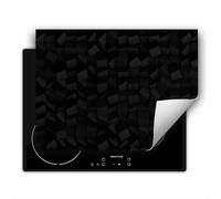DarHaus Plaque de recouvrement pour cuisinière 80x52 cm Tapis antidérapant Enroulable, noir 3D
