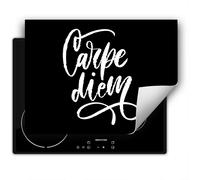 DarHaus Plaque de recouvrement pour cuisinière 80x52 cm Tapis antidérapant Enroulable, noir - Carpe diem