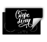 DarHaus Plaque de recouvrement pour cuisinière 90x52 cm Tapis antidérapant Enroulable, noir - Carpe diem