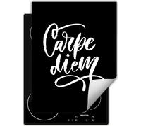DarHaus Plaque de recouvrement pour cuisinière Une pièce Cuisine Plaque de recouvrement pour plaque vitrocéramique Couverture pour plaque à induction Tapis enroulable 40x52 cm, noir - Carpe diem