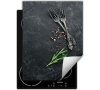 DarHaus Plaque de recouvrement pour cuisinière Une pièce Cuisine Plaque de recouvrement pour plaque vitrocéramique Couverture pour plaque à induction Tapis enroulable 40x52 cm, ardoise - épices