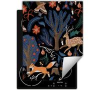 DarHaus Plaque de recouvrement pour cuisinière Une pièce Cuisine Plaque de recouvrement pour plaque vitrocéramique Couverture pour plaque à induction Tapis enroulable 40x52 cm, noir - forêt