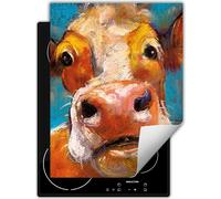 DarHaus Plaque de recouvrement pour cuisinière Une pièce Cuisine Plaque de recouvrement pour plaque vitrocéramique Couverture pour plaque à induction Tapis enroulable 40x52 cm, multicolore - vache