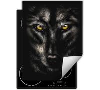DarHaus Plaque de recouvrement pour cuisinière Une pièce Cuisine Plaque de recouvrement pour plaque vitrocéramique Couverture pour plaque à induction Tapis enroulable 40x52 cm, noir - Wolf