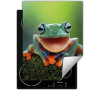 DarHaus Plaque de recouvrement pour cuisinière Une pièce Cuisine Plaque de recouvrement pour plaque vitrocéramique Couverture pour plaque à induction Tapis enroulable 40x52 cm, vert - Grenouille