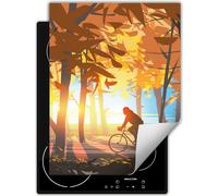 DarHaus Plaque de recouvrement pour cuisinière Une pièce Cuisine Plaque de recouvrement pour plaque vitrocéramique Couverture pour plaque à induction Tapis enroulable 40x52 cm, Automne - Forêt