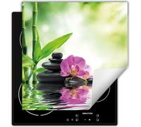 DarHaus Plaque de recouvrement pour four 60x52 cm Tapis antidérapant Enroulable, Bamboo - Orchidée